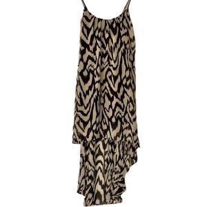 Sheer with slip black and white maxi dress L